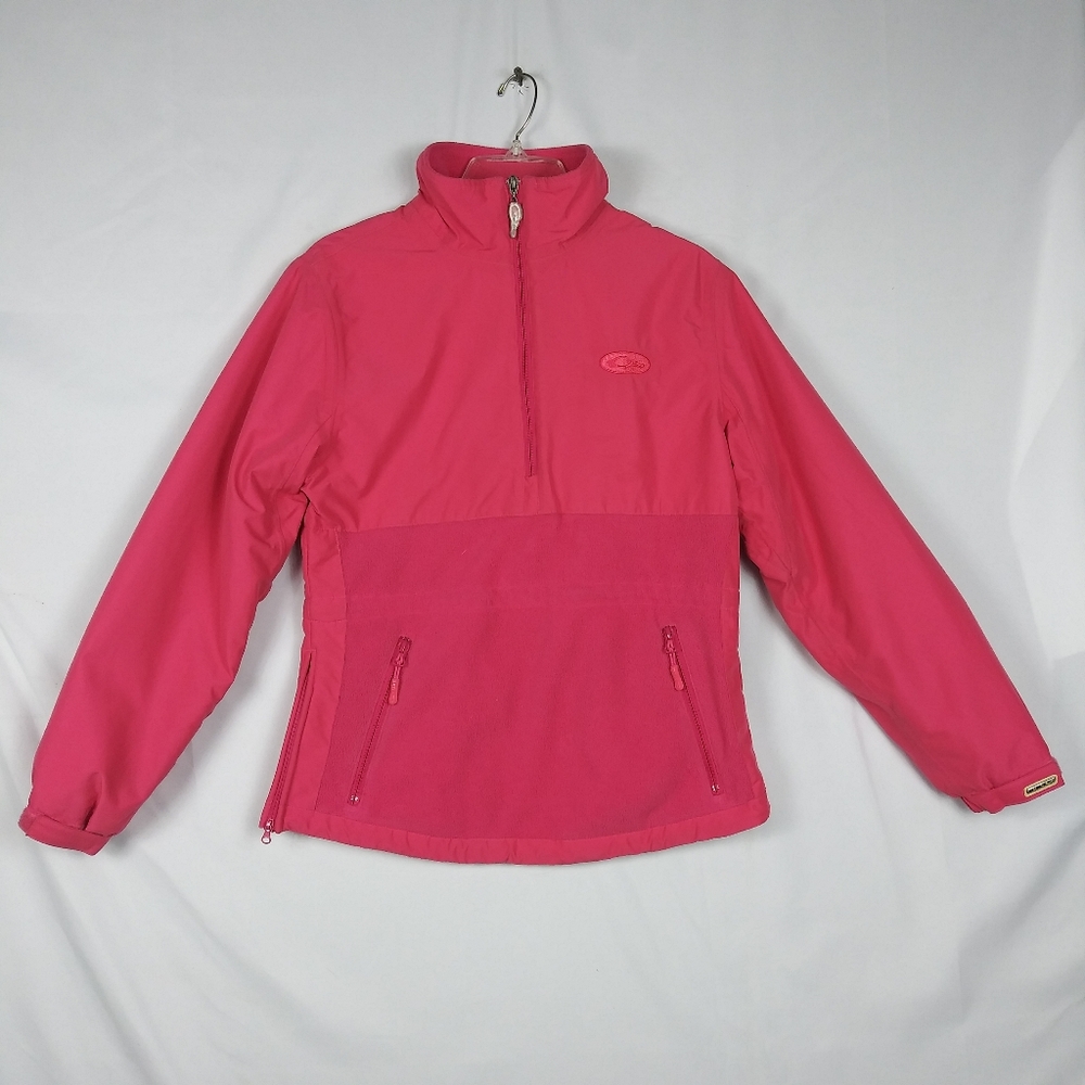 Lady Drake Waterfowl Womens 1/2 Zip Jacket Small Pink Fleece Lined Zip Pockets